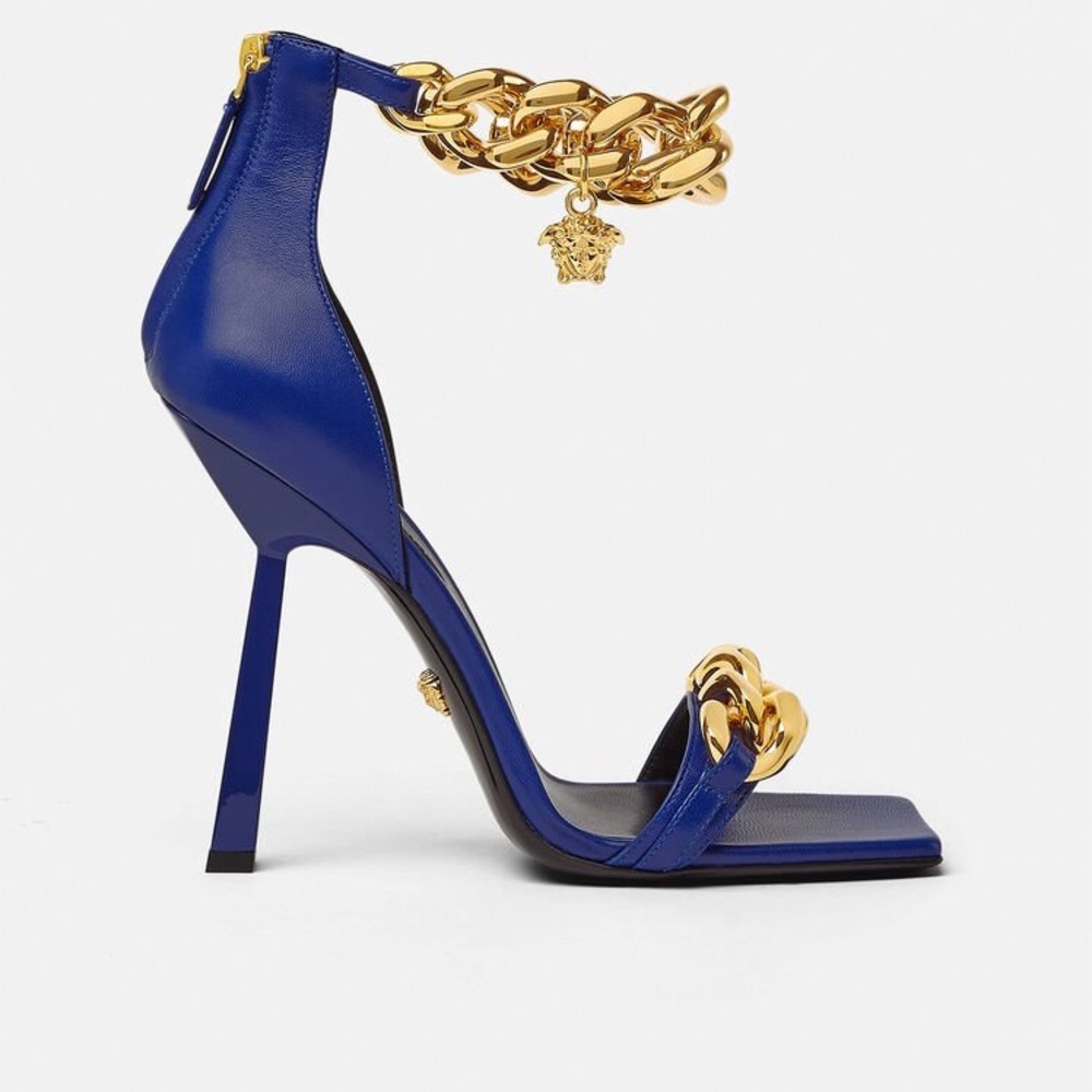 VERSACE Medusa Nappa Chain Sandals 38 brand new